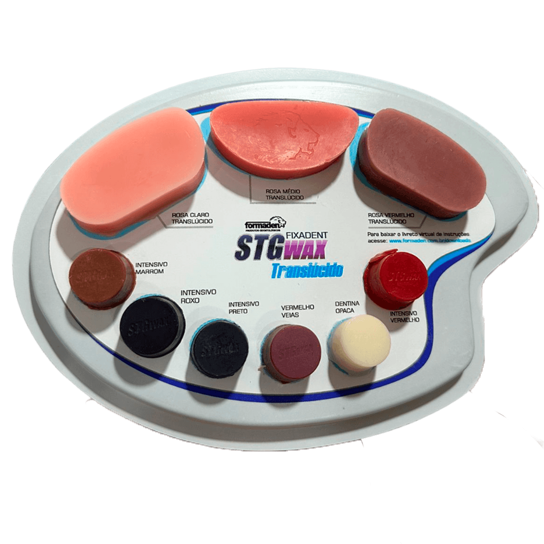 Cera Aquarela STG Wax Fixadent Translúcida Kit com 8un Formaden